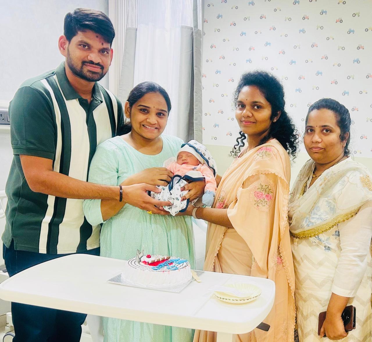 Celebrating a newborn's arrival with family